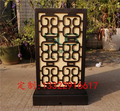 新古典激光切割立体柱头灯宫灯 酒店门口不锈钢亚克力水景灯
