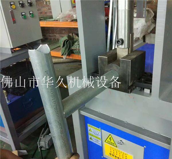 液压方管冲孔机 围栏扶手坡口机 100油缸双工位防盗网冲床 - 3