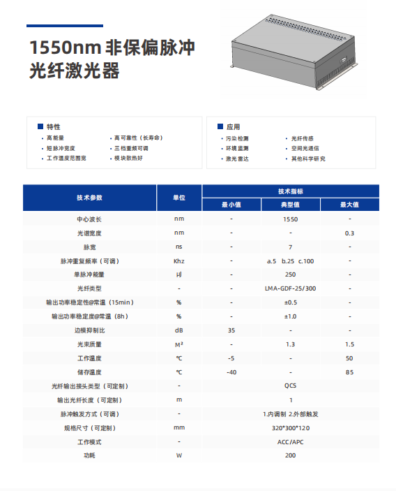 1550nm纳秒脉冲光纤激光器 - 3