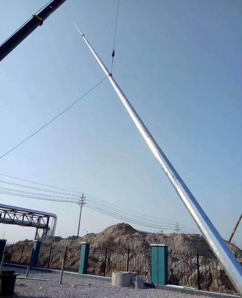 防雷器接地系统施工.30米GH钢管避雷针安装 - 4