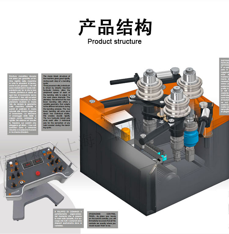 意大利ROCCIA瑞卡SR3W金属型材折弯机液压控制材料加工滚弯机 - 4