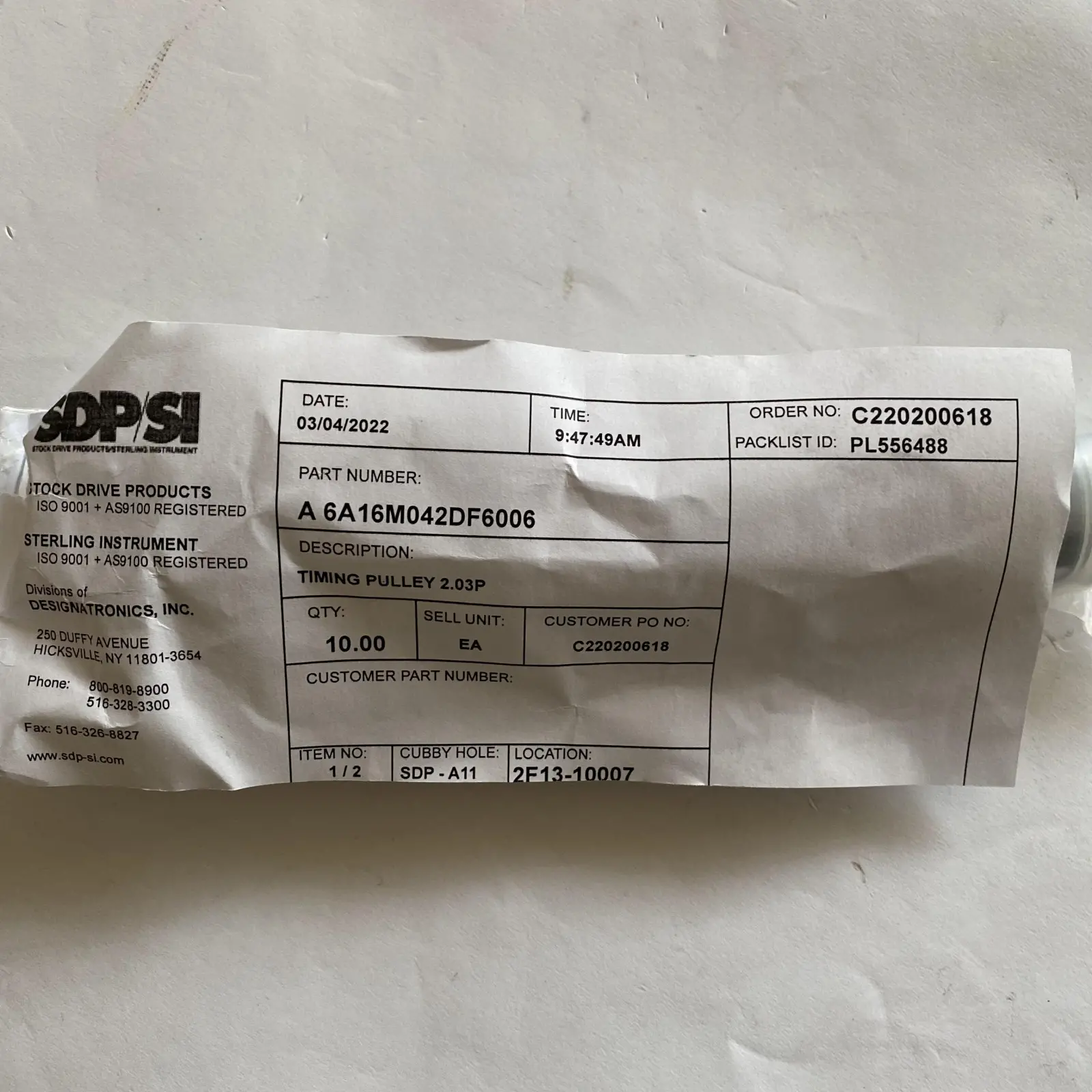 STOCK DRIVE PRODUCTS STERLING INSTRUMENTSDP-SI同步带轮