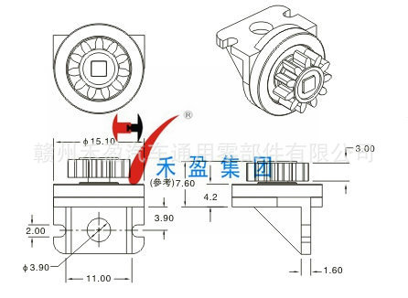 供应汽车齿轮 阻尼齿轮 减速器 缓冲器 阻尼器 汽车阻尼器HCL-01 - 2