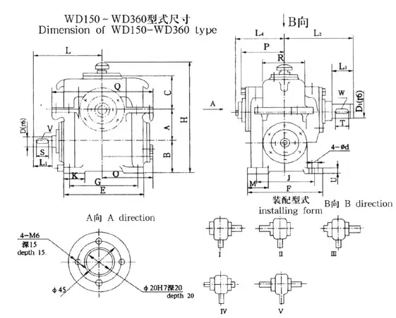 wd250蜗轮蜗杆减速器