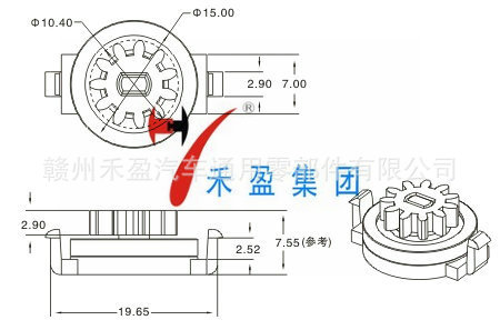 供应塑料齿轮/阻尼齿轮/阻力轮/汽车眼镜盒齿轮/减震器HCL-12 - 2