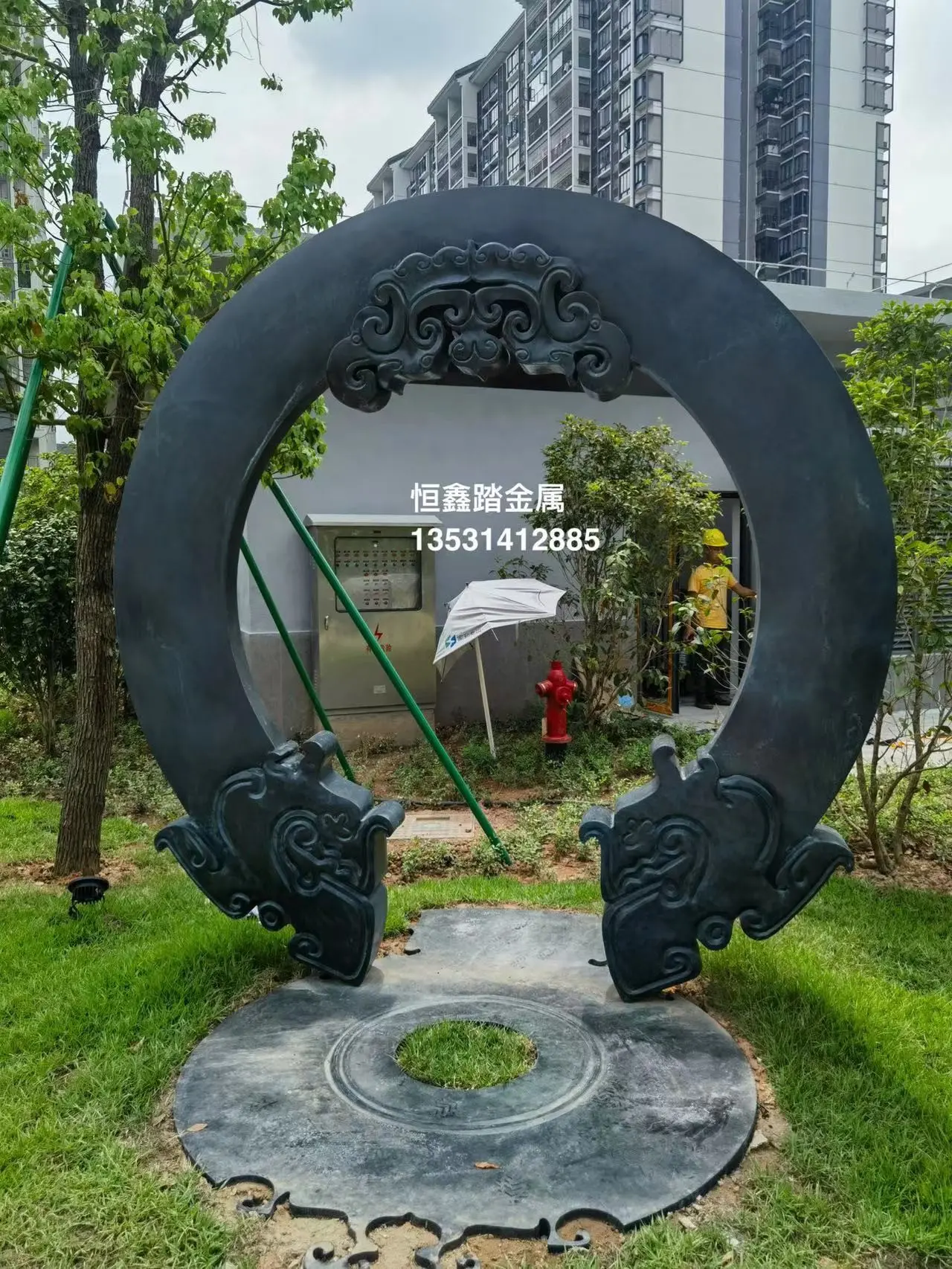 佛山手工锻造紫铜艺术拱门厂家/浮雕/手工锤纹