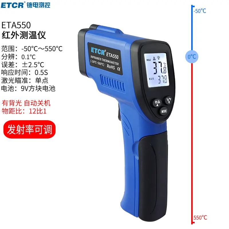 铱泰ETA550红外测温仪高精度工业测温枪ETA950非接触式测温仪