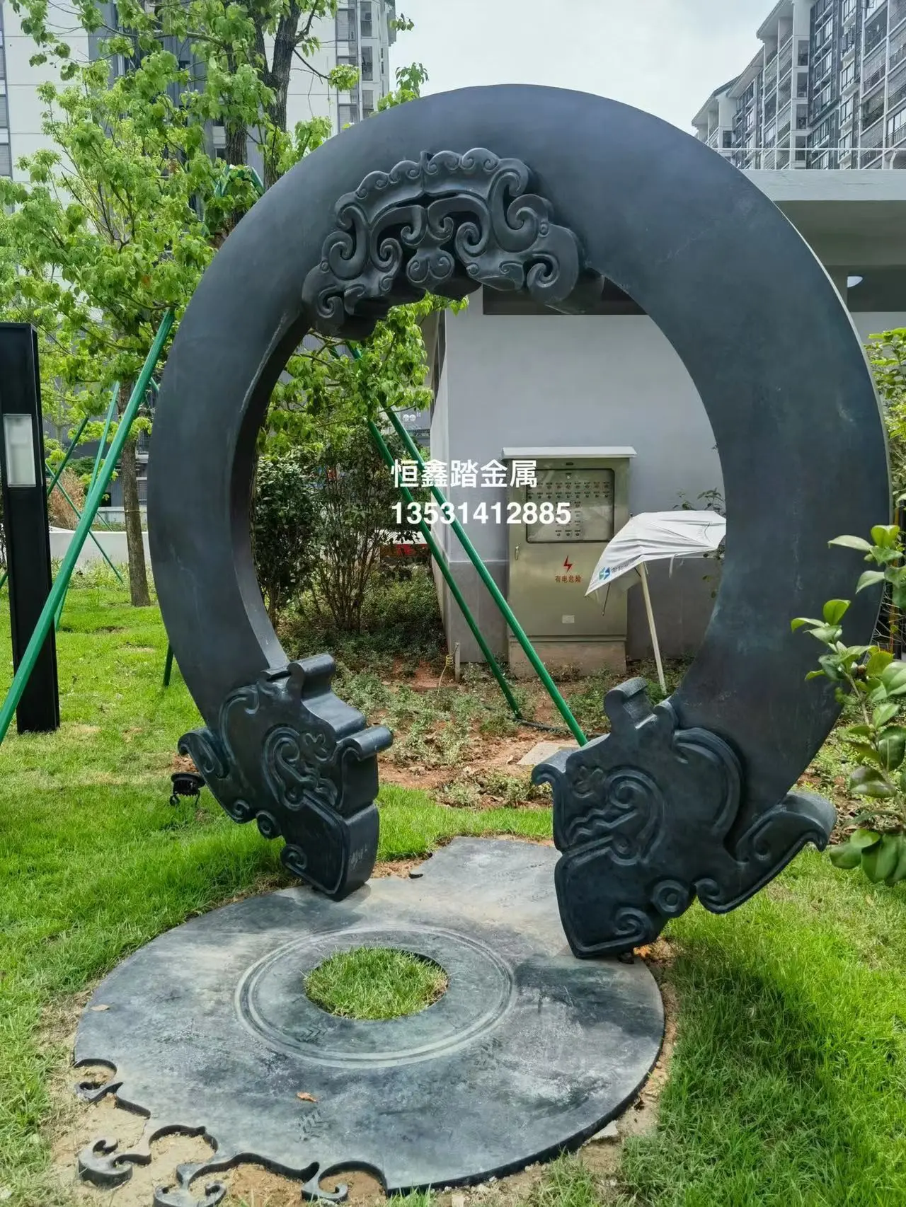 佛山手工锻造紫铜艺术拱门厂家/浮雕/手工锤纹 - 3