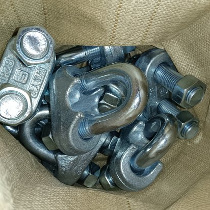 现货批发 模锻夹头 钢丝绳卡头 U型绳夹 船用五金索具