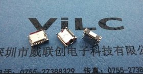MICRO 5P USB DIP5.9 无柱带焊盘 有边 电镀镍-镀亮锡