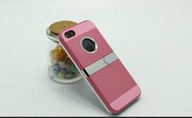 iPhone5手机保护套,5G电镀金属片,带支架两件套,金属支架直销