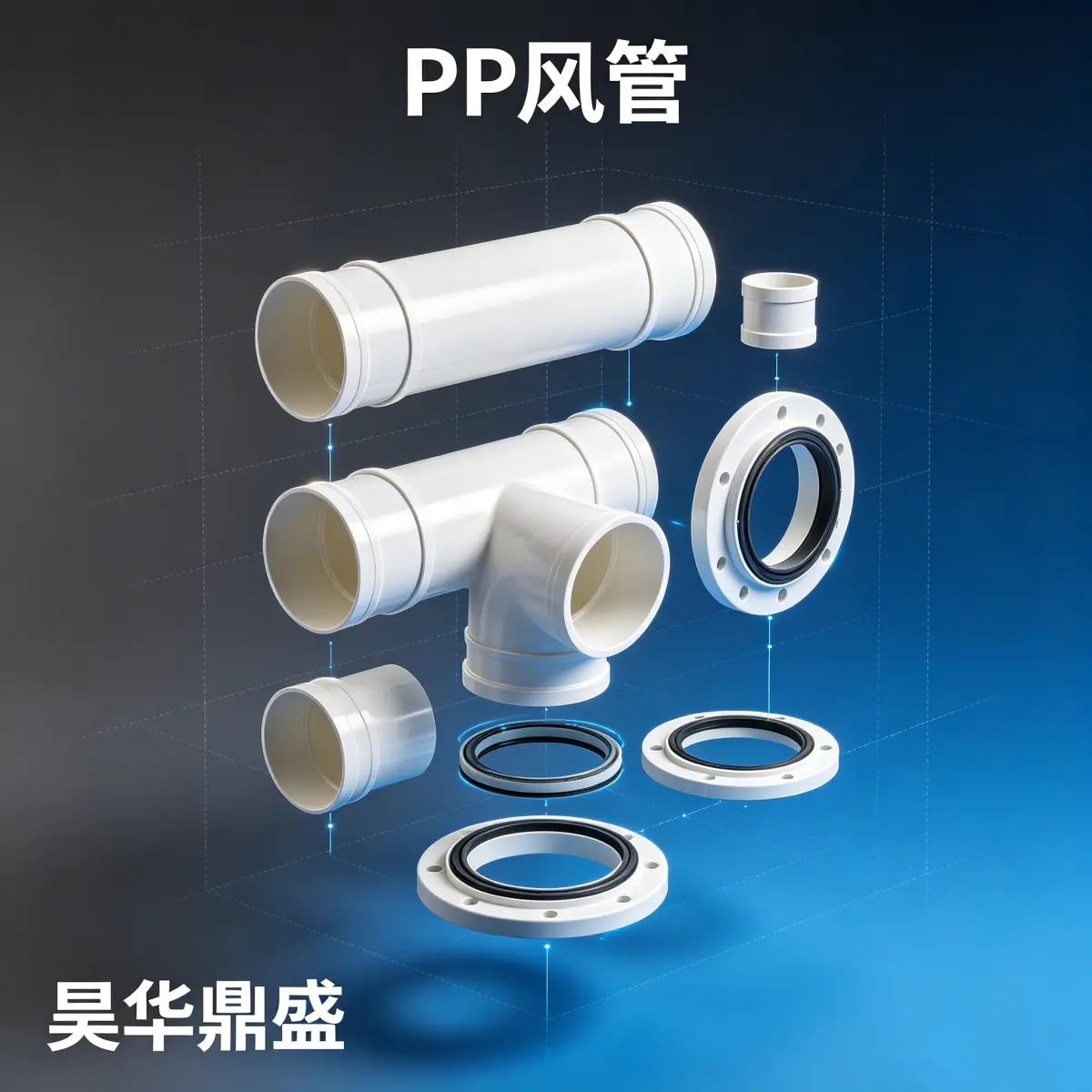 白色PP风管 印染厂PP风管 耐腐PP通风管