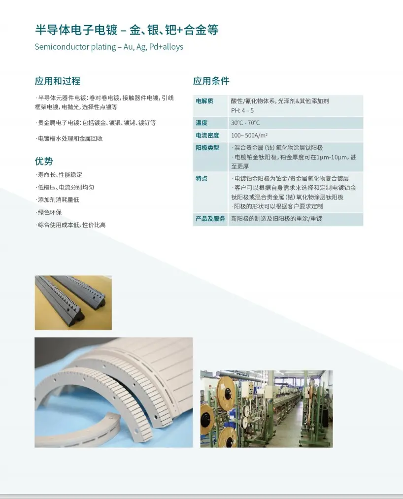 半导体电子电镀金银钯合金等专用不溶性阳极,不溶性钛阳极