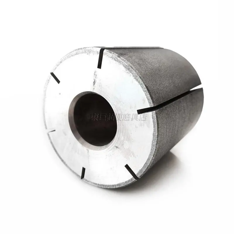 定制开槽金刚砂辊筒 滚筒式电镀金钢石砂轮 外径110mm - 3