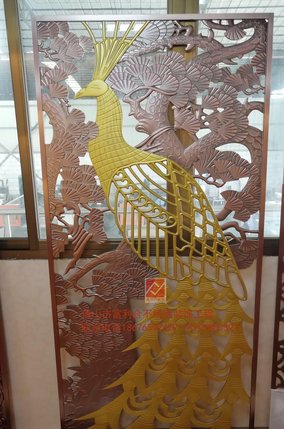 铝雕屏风 酒店镀金雕花屏风