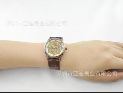 创意礼品礼物绿度母表盘个性定制镀金壳手表 手表生产厂家
