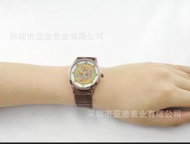 创意礼品礼物绿度母表盘个性定制镀金壳手表 手表生产厂家