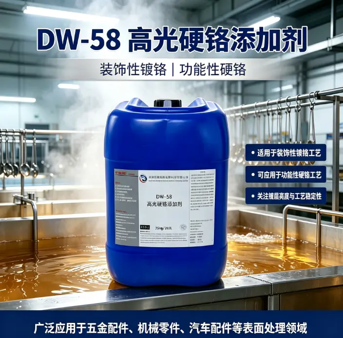 DW-58无氟高光硬铬添加剂 工业硬铬电镀高耐磨环保助剂 厂家直营