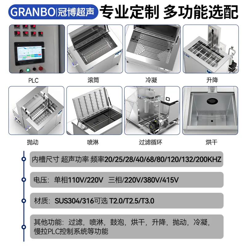 三槽超声波清洗机清洗漂洗烘干实验室科研玻璃器皿高洁净清洗设备 - 3