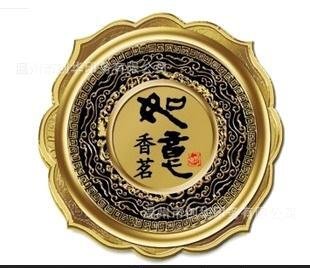 大量供应如意圆盘茶叶包装礼盒标牌 塑料电镀标牌