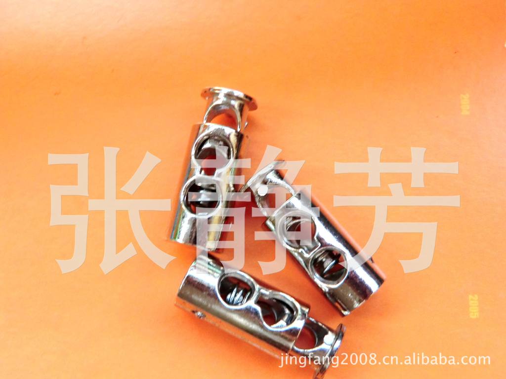 厂家直销现货供应ABS电镀银色双孔夹绳扣包纳扣穿绳扣 - 2