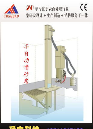 浙江嘉兴喷砂房定制 喷砂房厂家 杭州半自动喷砂机