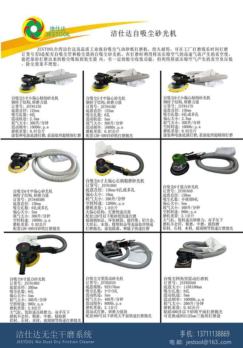 台湾5寸气动油漆底漆和电泳底漆打磨机 - 5