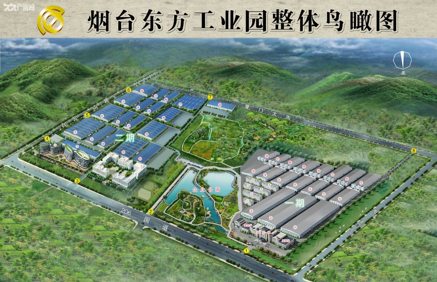 烟台开发区东方工业园出租2110平米单层厂房