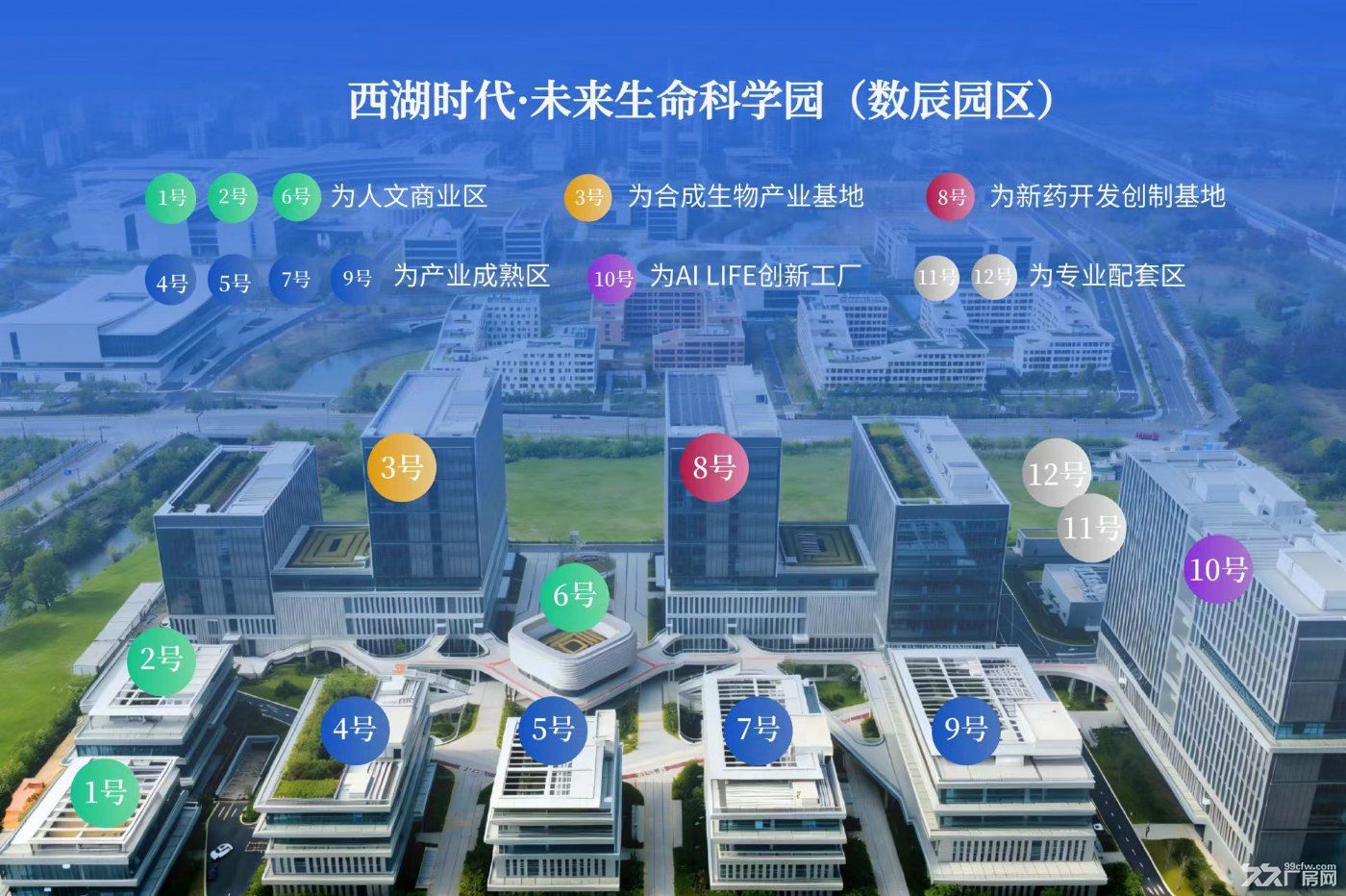 西湖大学旁数辰园区AI科技集群高层办公+独栋 面积大小可选