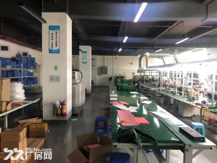 福永沿江高速附近新出楼上1250平精装修厂房转让，现成拉线，无转让费 - 5
