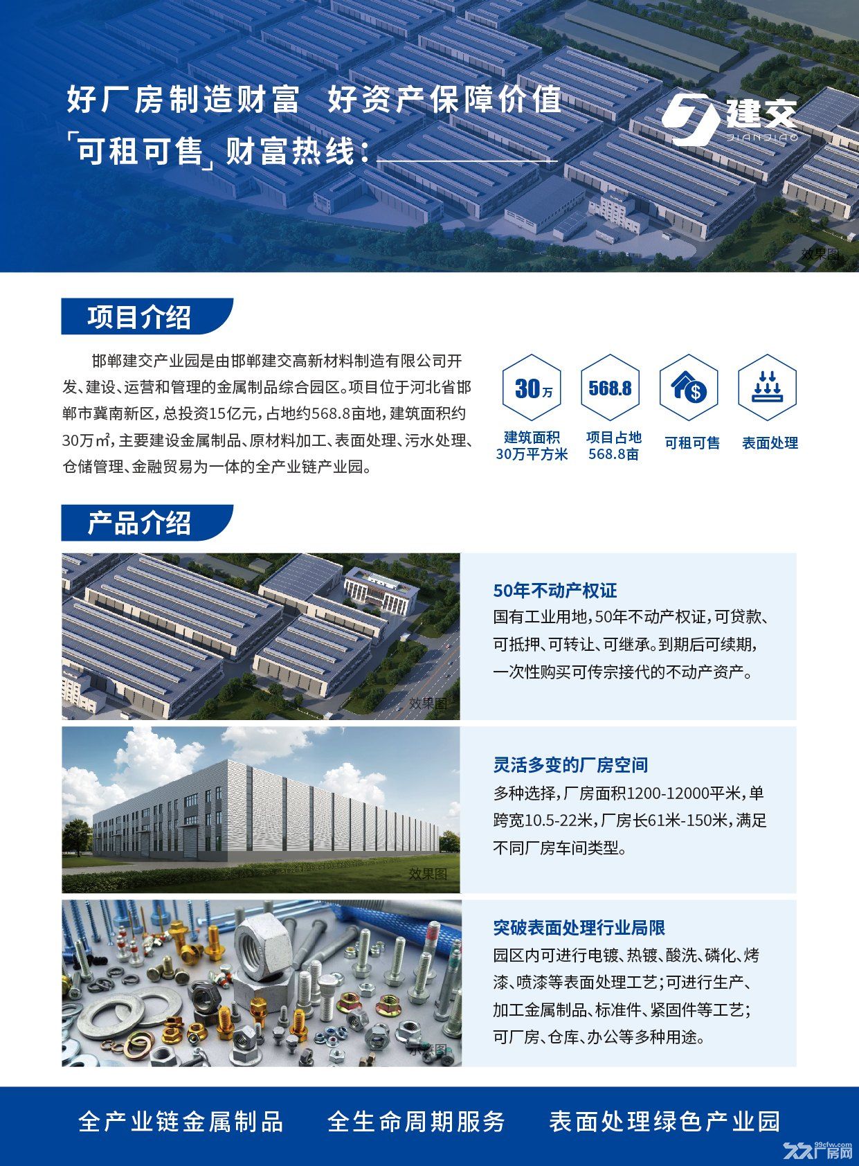 邯郸568亩大型工业园区，红本厂房，独立产权，可镀锌