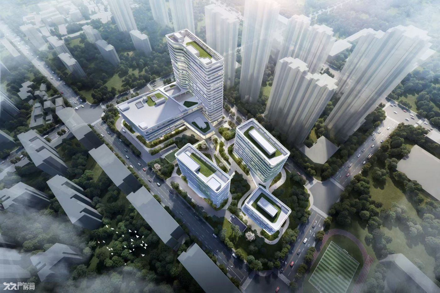 招租 武汉市硚口区中心医院旁 同济汉江湾大健康产业园办公楼出租 - 2