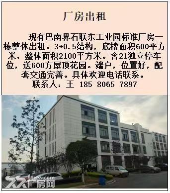 巴南界石标准工业厂房优价出售