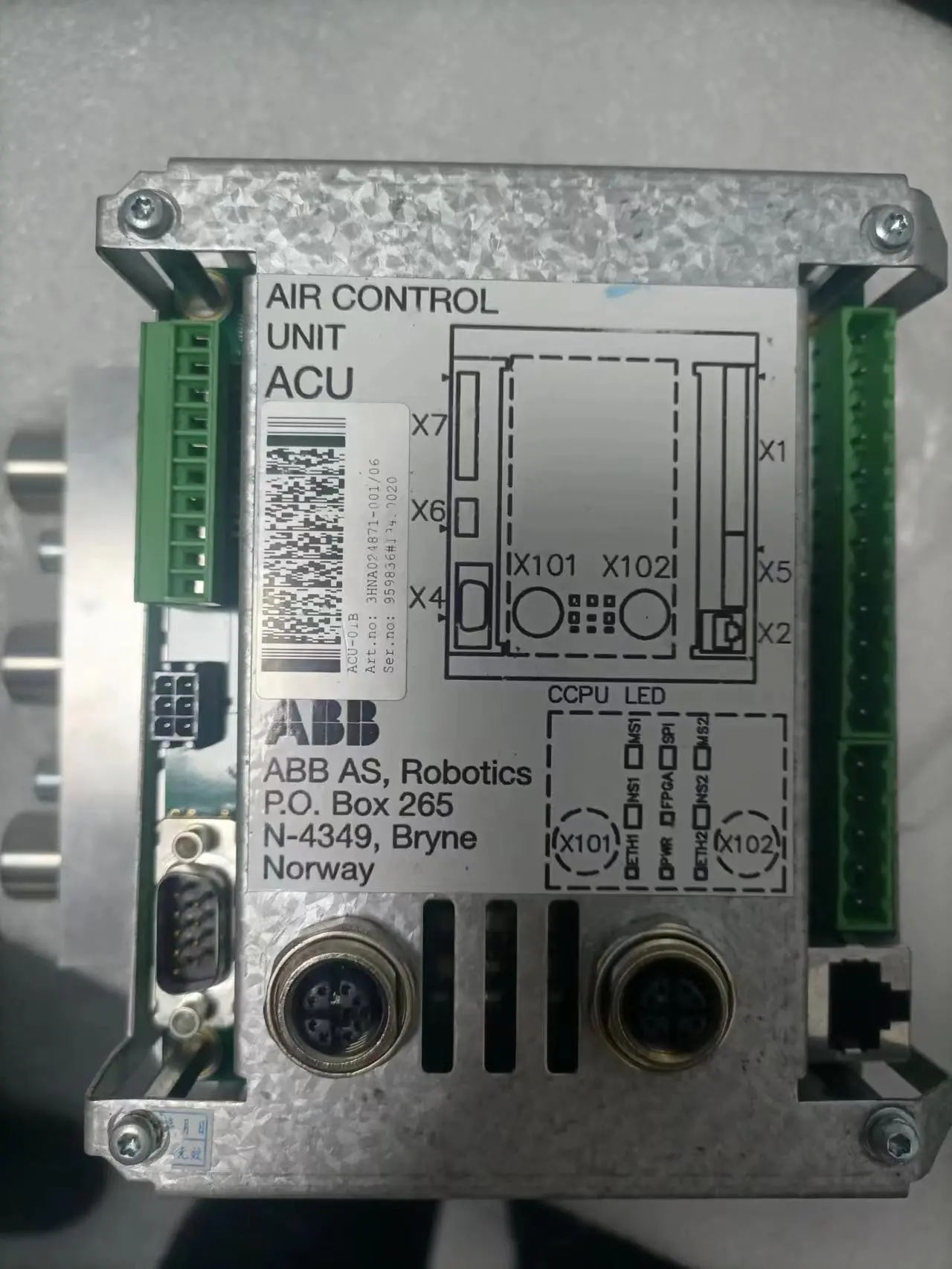 ABB喷涂机器人空气阀ACU-01B/3HNA02487-001/6