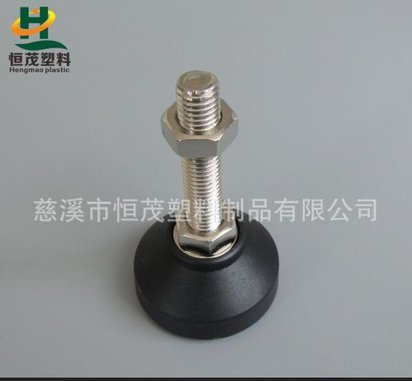 M12电镀镍丝杆一体调整脚,尼龙底盘固定脚杯,地脚螺钉