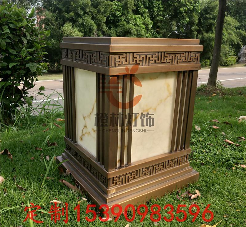 欧式广场石柱灯电镀仿云石 草坪灯仿古铜楼盘灯0.75米立柱灯 - 3