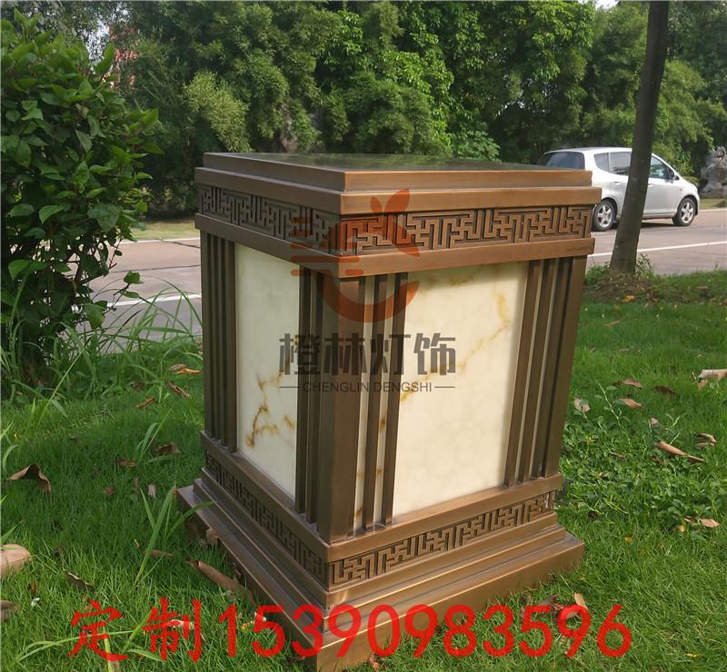 欧式广场石柱灯电镀仿云石 草坪灯仿古铜楼盘灯0.75米立柱灯 - 4