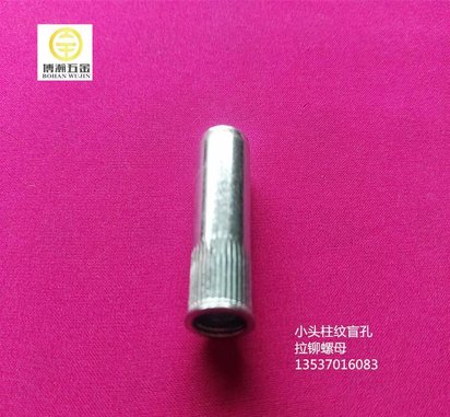 小头滚花拉铆螺母 小头圆柱盲孔铆螺母M6