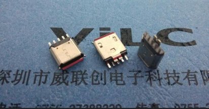 MICRO 5P USB 夹板0.8-1.0 母座子+镀金