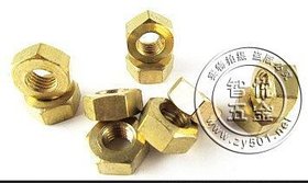 正宗黄铜六角螺母 铜螺帽