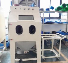 带推车手动喷砂机 转盘模具喷砂机