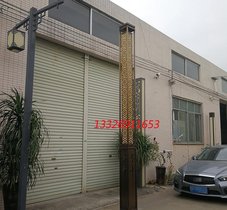 房地产门柱灯 楼盘景观灯LED不锈钢电镀拉丝仿古铜庭院灯图片
