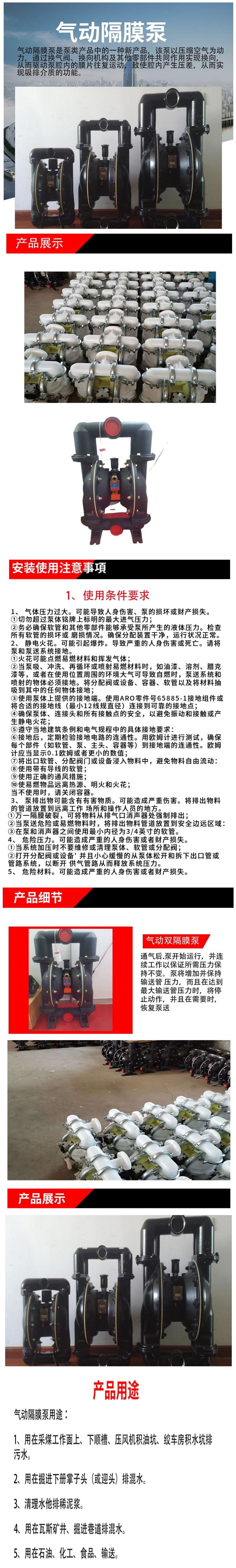 不锈钢304耐酸碱气动泵耐腐蚀隔膜水泵 - 2
