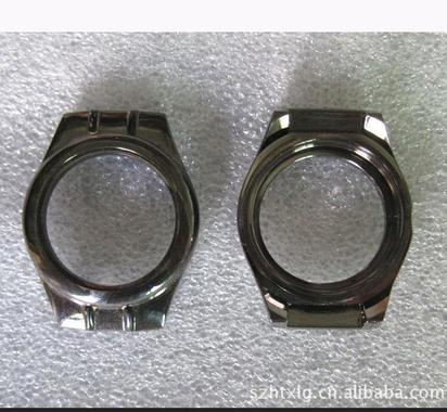 深圳锌合金压铸件工厂订做电镀黑镍锌合金手表壳,金属手表壳