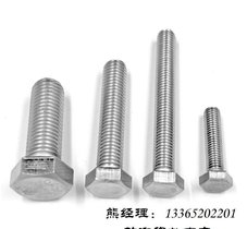 316L外六角螺钉 304L六角头螺栓 不锈钢六角螺栓