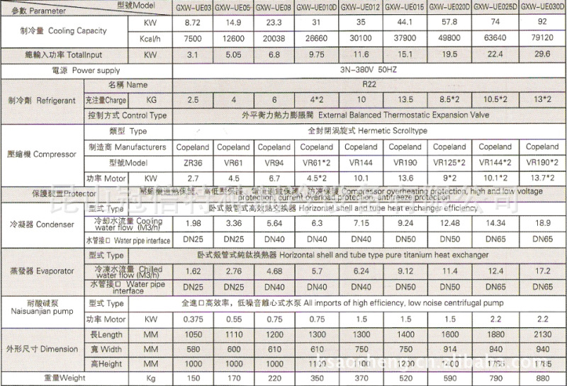冠信水冷式水冷机、水冷式氧化冷水机、电镀冷冻机 - 2