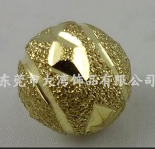 供应铜闪沙珠 闪沙桃心吊坠 电镀闪沙珠金属配件