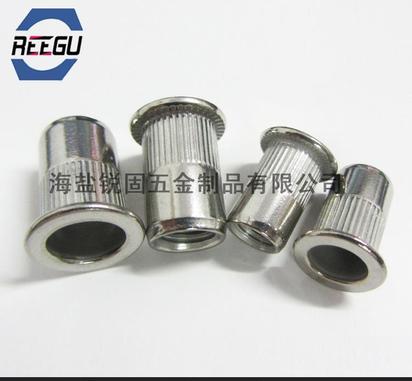 大量不锈钢铆螺 低价供应M3-M12规格 304不锈钢平头条纹拉铆螺母