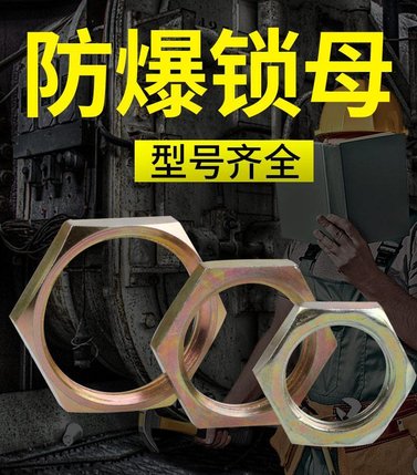 防爆锁紧螺母 4分6分1寸1.2寸1.5寸2寸外六角碳钢镀锌