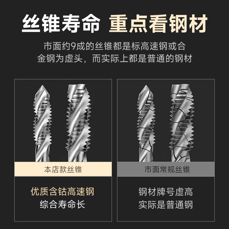 日本YAMAWA螺旋丝锥yamawa铝用细牙螺旋丝攻M1M1.2M3-M30 - 4